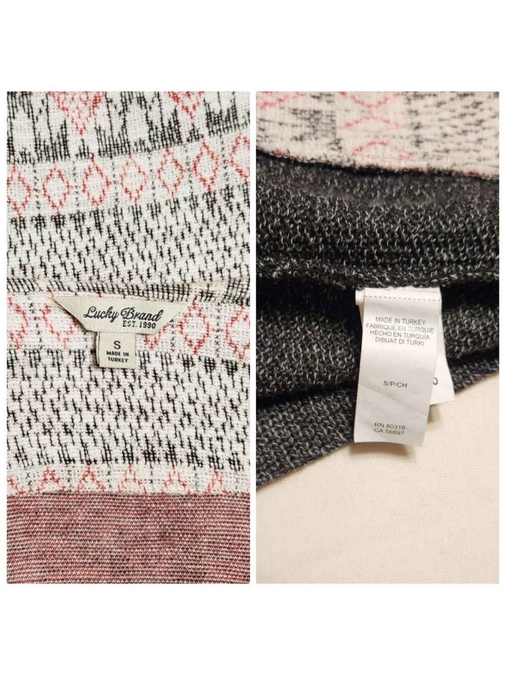 Lucky Brand Asymmetrical Zip Tribal Knit Sweater Jacket Small - Picture 10 of 12